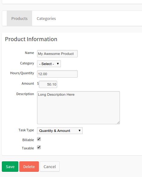 Default Job, Invoice and Quote tasks